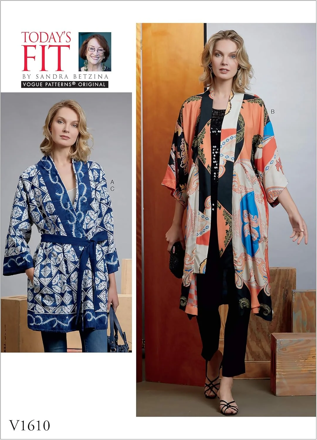 الگوهای Vogue V1610A: الگوی آسان دوخت کمربند و کیمونوی زنانه
