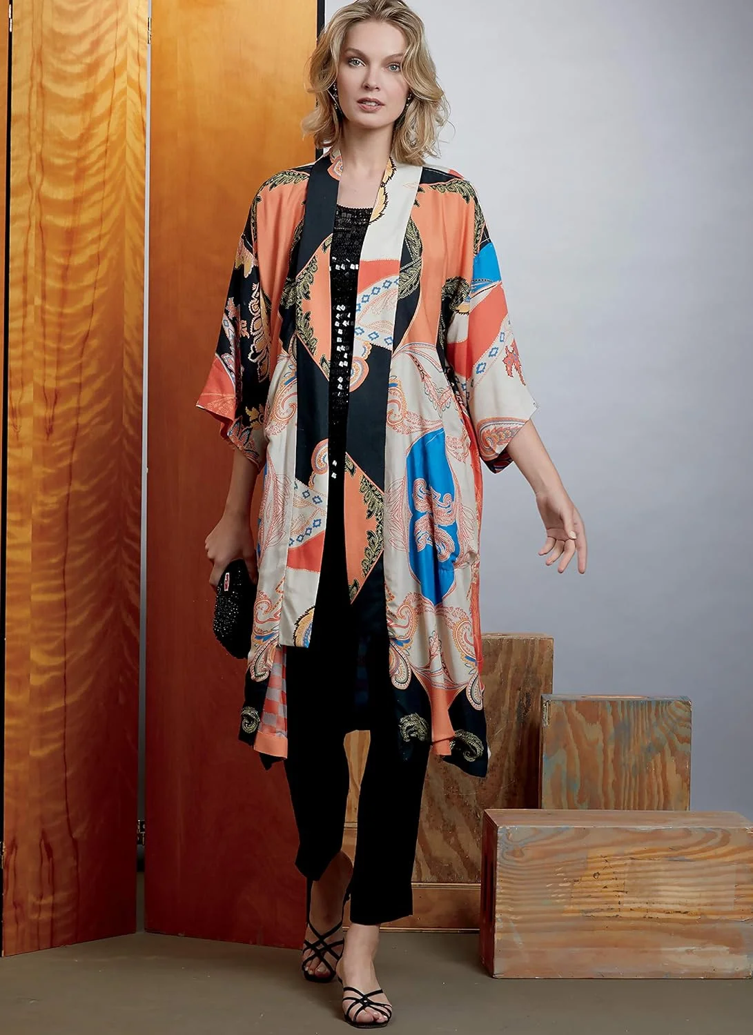 الگوهای Vogue V1610A: الگوی آسان دوخت کمربند و کیمونوی زنانه