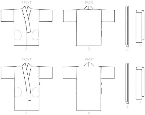 الگوهای Vogue V1610A: الگوی آسان دوخت کمربند و کیمونوی زنانه