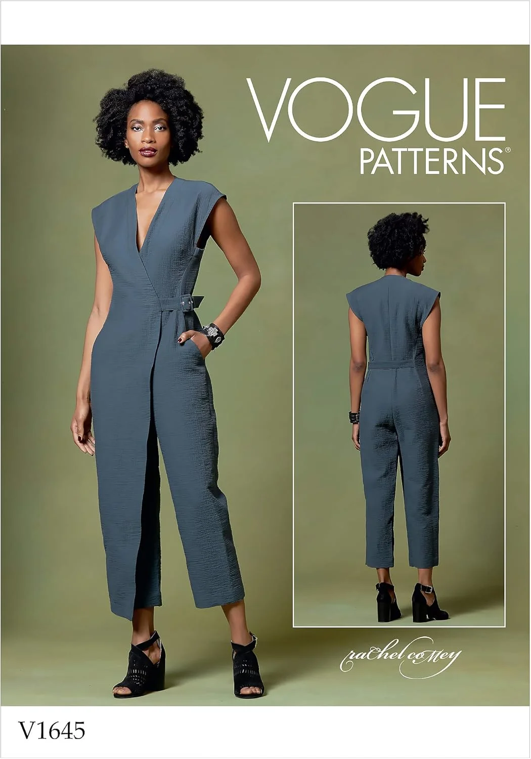 الگوهای Vogue V1645Z جامپسوت نیمه فیت زنانه طراحی شده توسط Rachel Comey، سایزهای 16-22، سفید