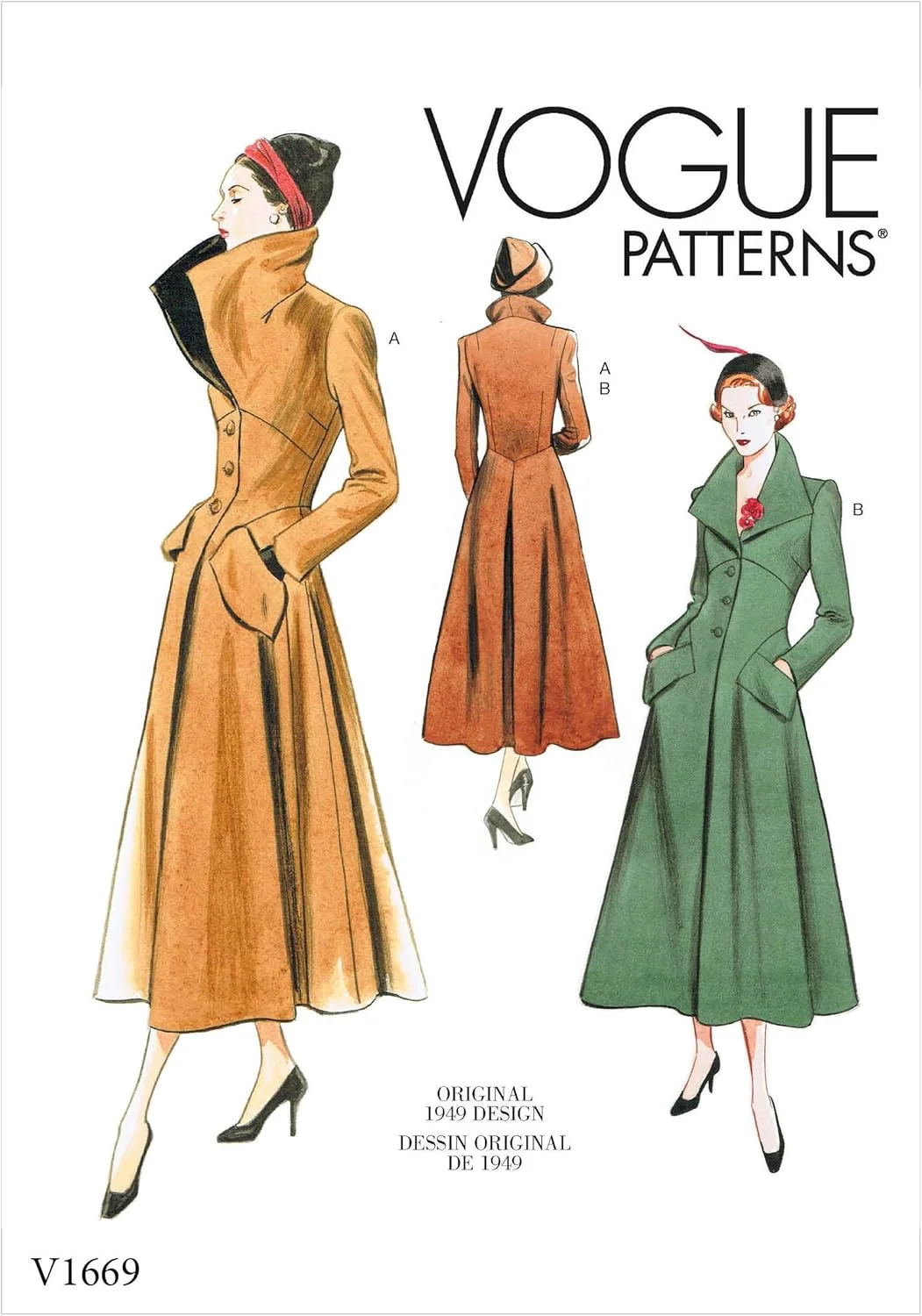 الگوهای Vogue - V1669A5 - لباس بیرونی زنانه