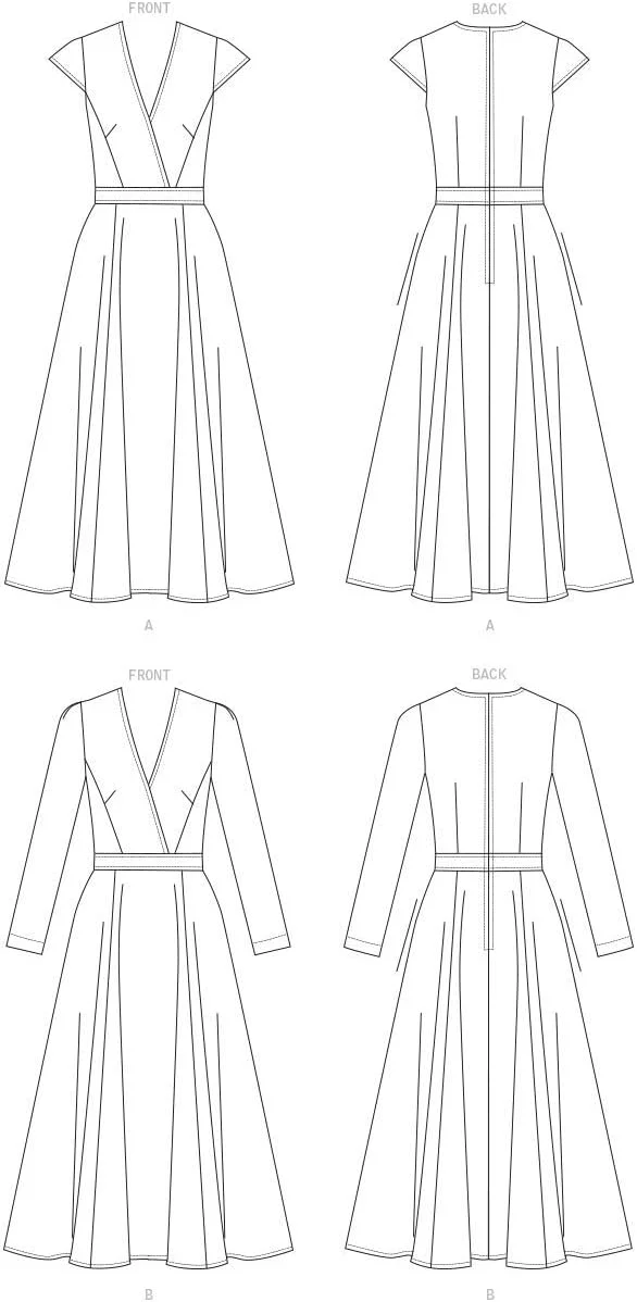الگوهای ووگ V1672E5 لباس زنانه E5 (14-16-18-20-22)، کاغذی، متنوع