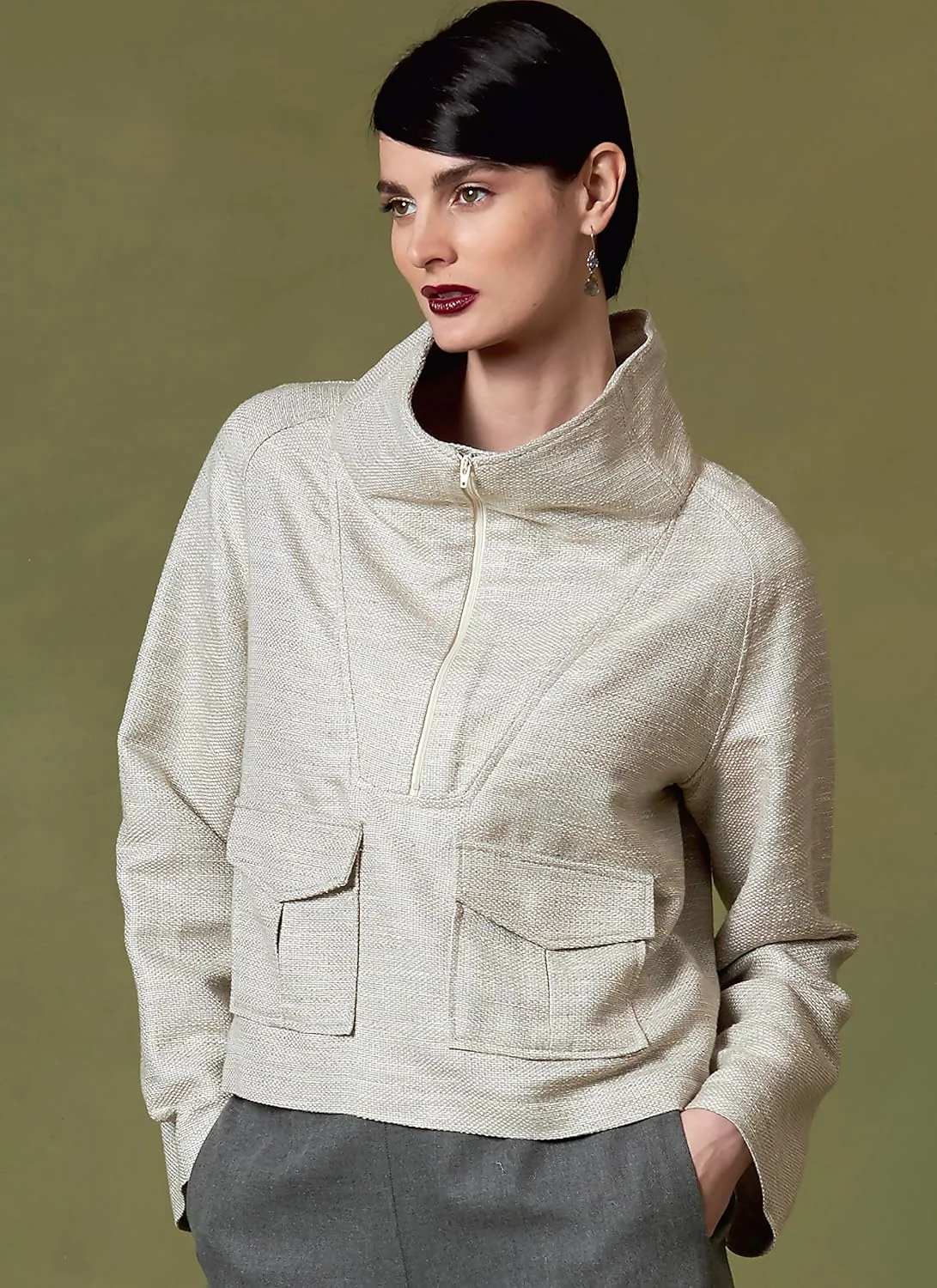 الگوهای Vogue V1642Y پیراهن و شلوار زنانه آسان سایز 4-14، سفید