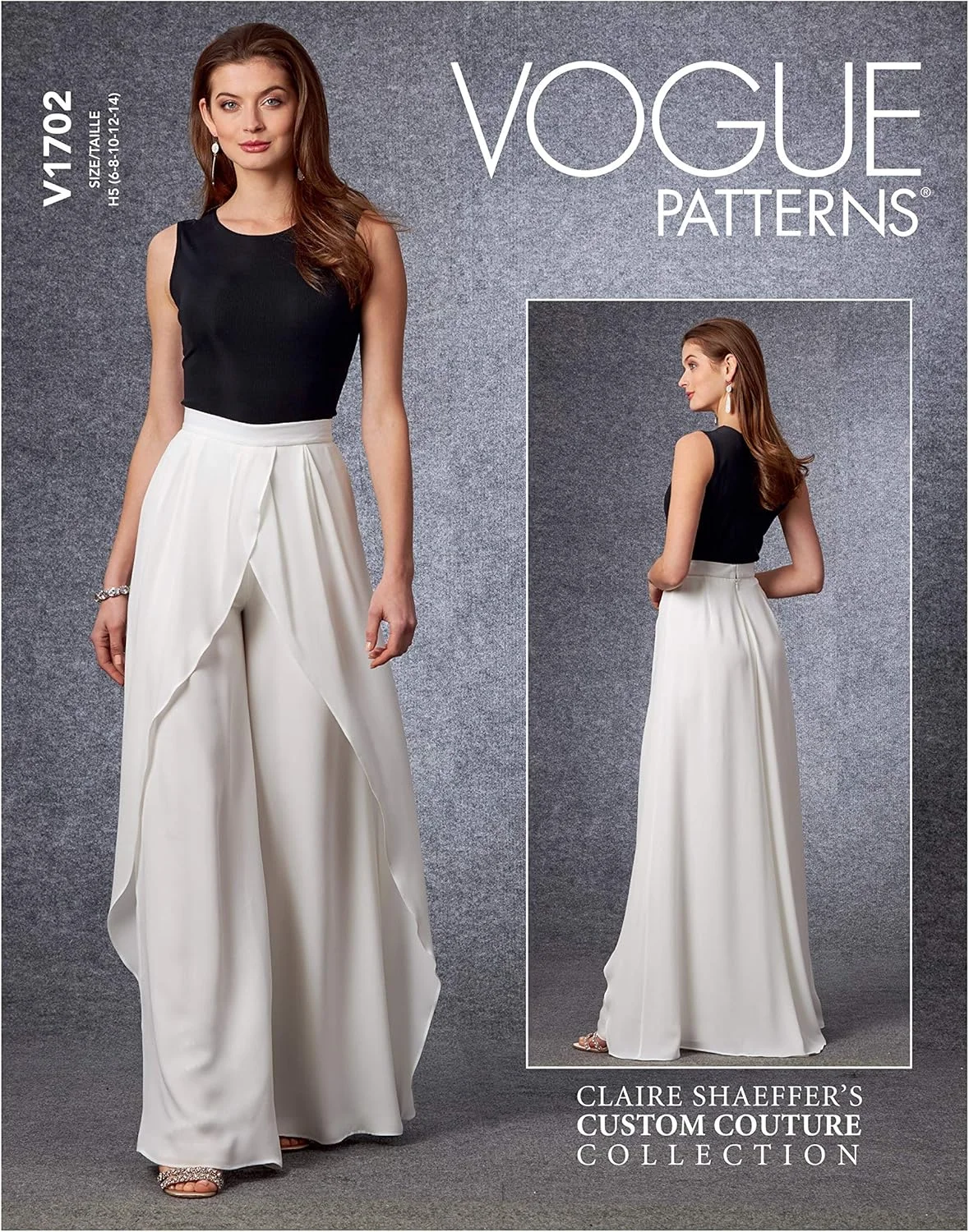 الگوهای Vogue V1702R5 شلوار زنانه، سایز 14-16-18-20-22، R5