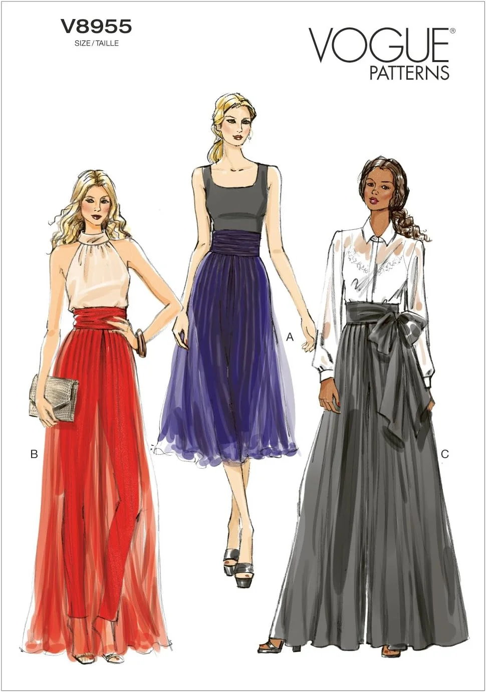 الگوهای خیاطی Vogue مدل VGE 8955 A5 (6-8-10-12-14)، چند رنگ