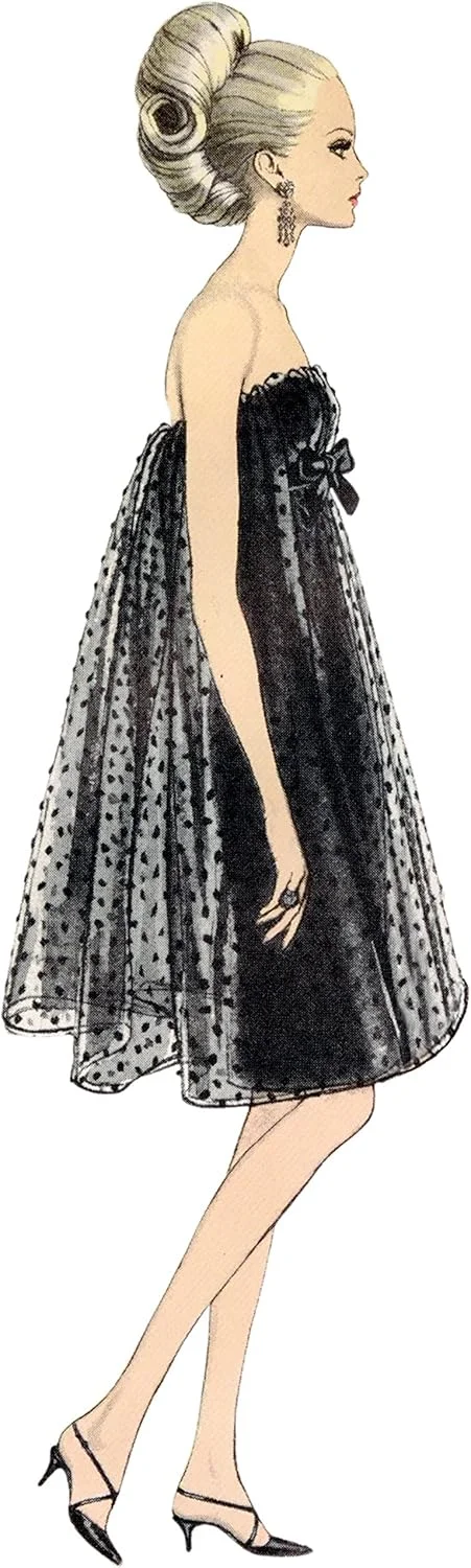 الگوهای Vogue - لباس مجلسی زنانه، خیاطی چند رنگ، 2 تکه