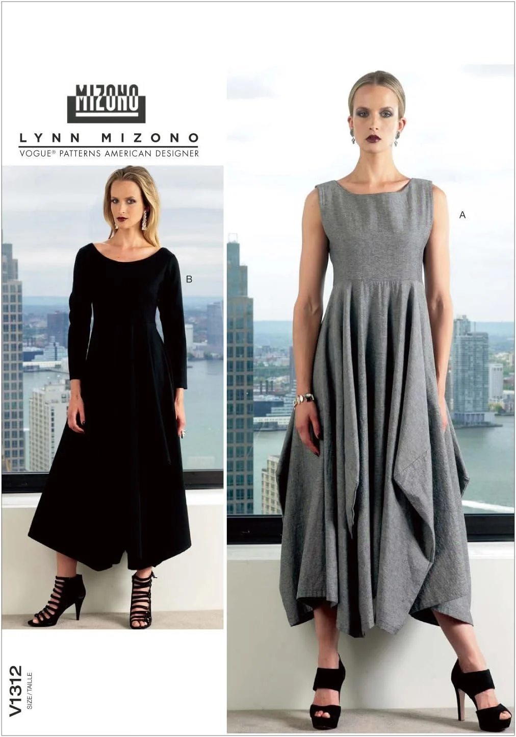 الگوهای Vogue V1312 سایز B5 8-10-12-14-16 لباس زنانه