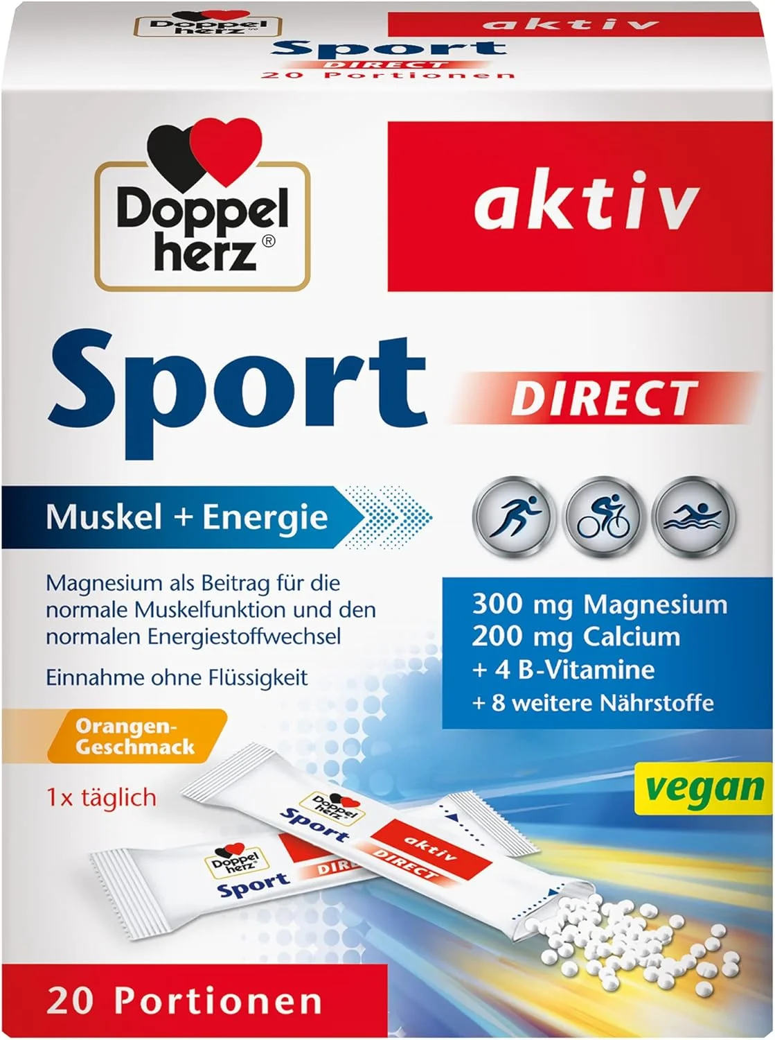دوپلهرز اسپورت دایرکت با طعم پرتقال - مکمل غذایی حاوی ویتامین‌های B و مواد معدنی برای ورزشکاران و افراد فعال بدنی - 20 سروینگ (20 عدد میکرو پلت = 40 گرم)