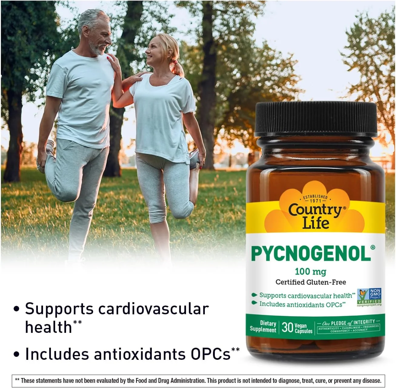 کپسول های گیاهی پیکنوژنول 100 میلی گرمی Country Life، 30 عددی کپسول های گیاهی پیکنوژنول 100 میلی گرمی Country Life، 30 عددی