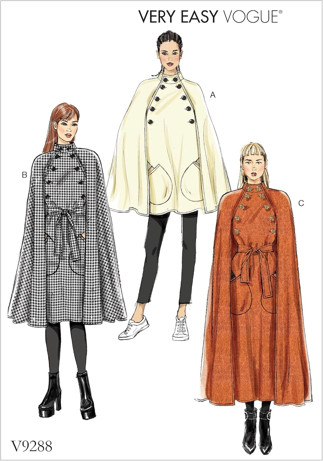 الگوهای Vogue، شنل و کمربند زنانه، کاغذی، چند رنگ، 15 x 0.5 x 22 سانتی متر