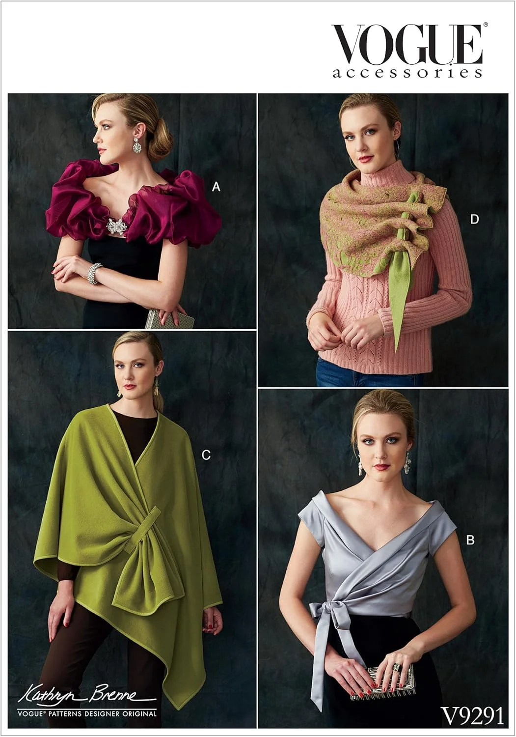 الگوهای Vogue برای بانوان: شال و شنل و روسری، کاغذی، چند رنگ، 15 x 0.5 x 22 سانتی متر