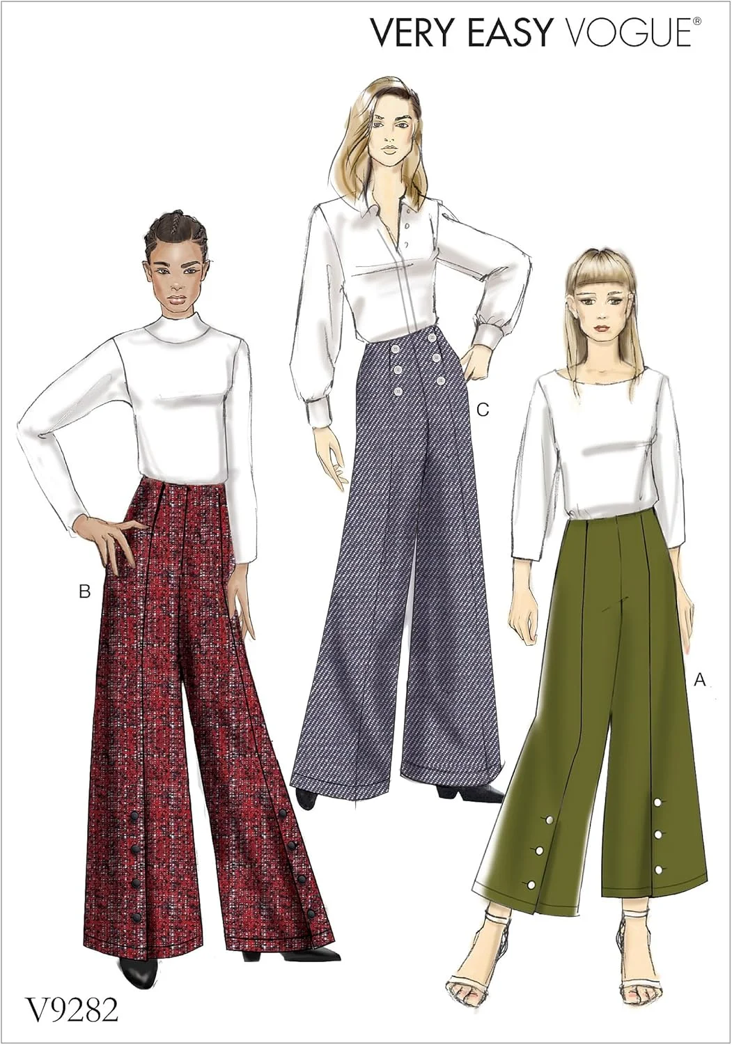 الگوهای Vogue، شلوار زنانه، کاغذی، چند رنگ، 15 x 0.5 x 22 سانتی متر