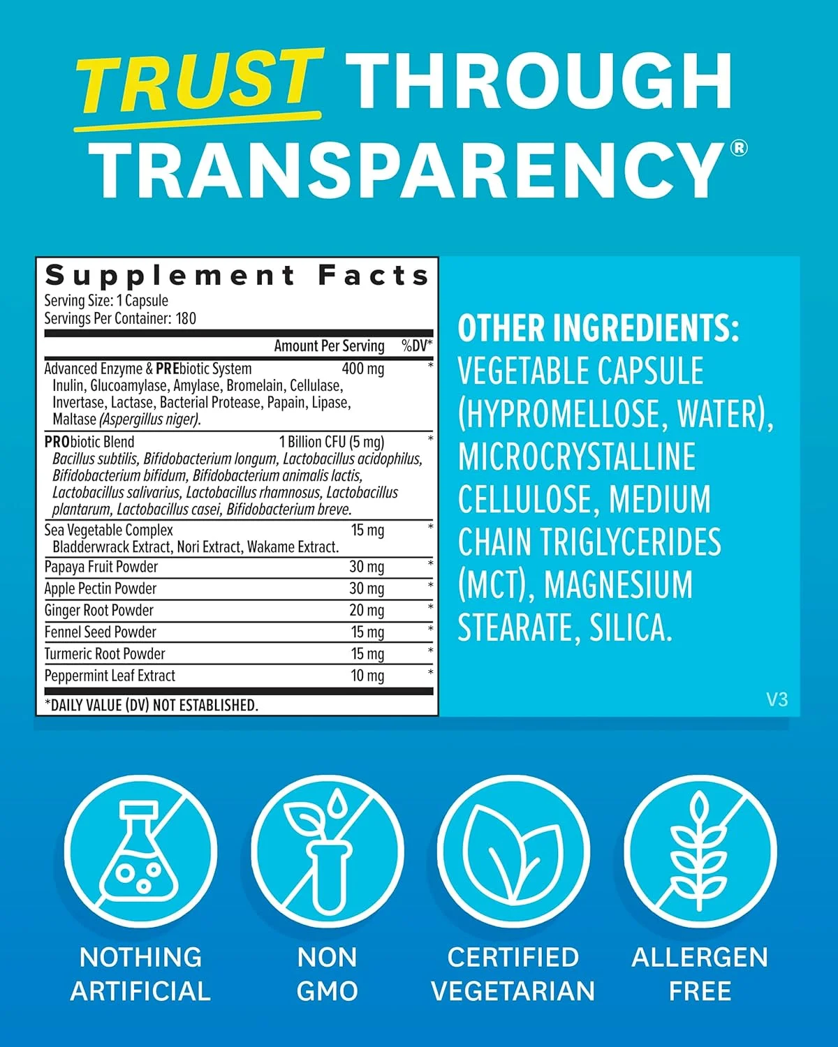آنزیم های گوارشی با پروبیوتیک - ترکیب گیاهی وگان فوق العاده موثر - بهترین و قوی ترین مکمل غذایی گوارشی برای مردان و زنان - 180 کپسول گیاهی - تقویت کننده سیستم گوارش... آنزیم های گوارشی با پروبیوتیک - ترکیب گیاهی وگان فوق العاده موثر - بهترین و قوی ترین مکمل غذایی گوارشی برای مردان و زنان - 180 کپسول گیاهی - تقویت کننده سیستم گوارش...