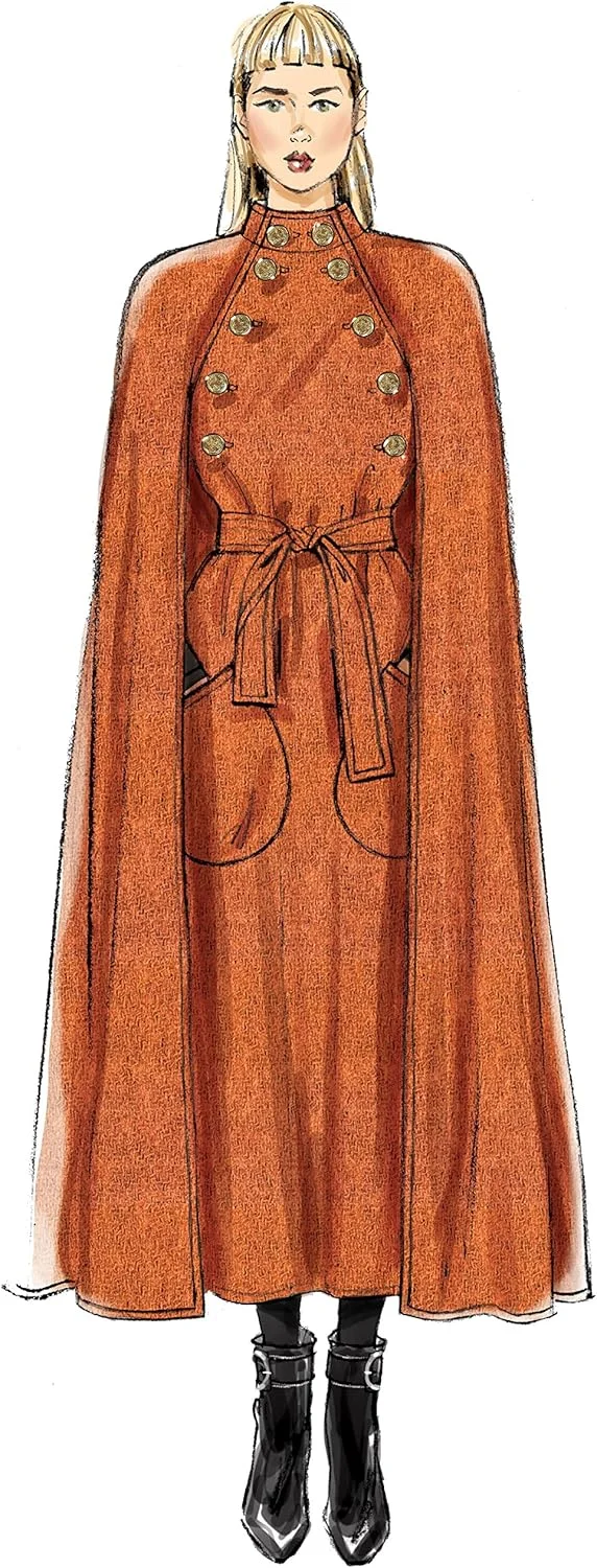 الگوهای Vogue، شنل و کمربند زنانه، کاغذی، چند رنگ، 15 x 0.5 x 22 سانتی متر