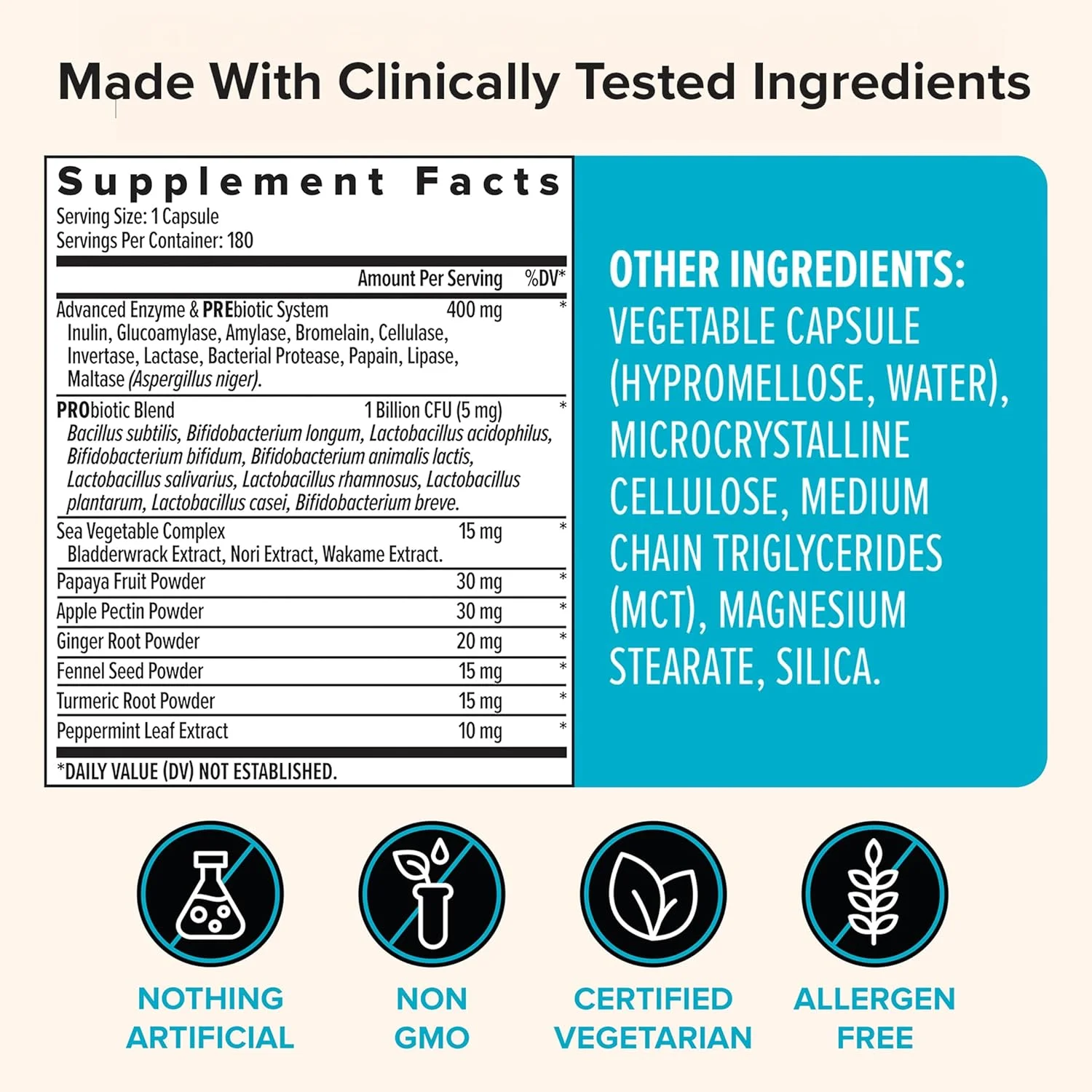 آنزیم های گوارشی با پروبیوتیک - ترکیب گیاهی وگان فوق العاده موثر - بهترین و قوی ترین مکمل غذایی گوارشی برای مردان و زنان - 180 کپسول گیاهی - تقویت کننده سیستم گوارش... آنزیم های گوارشی با پروبیوتیک - ترکیب گیاهی وگان فوق العاده موثر - بهترین و قوی ترین مکمل غذایی گوارشی برای مردان و زنان - 180 کپسول گیاهی - تقویت کننده سیستم گوارش...