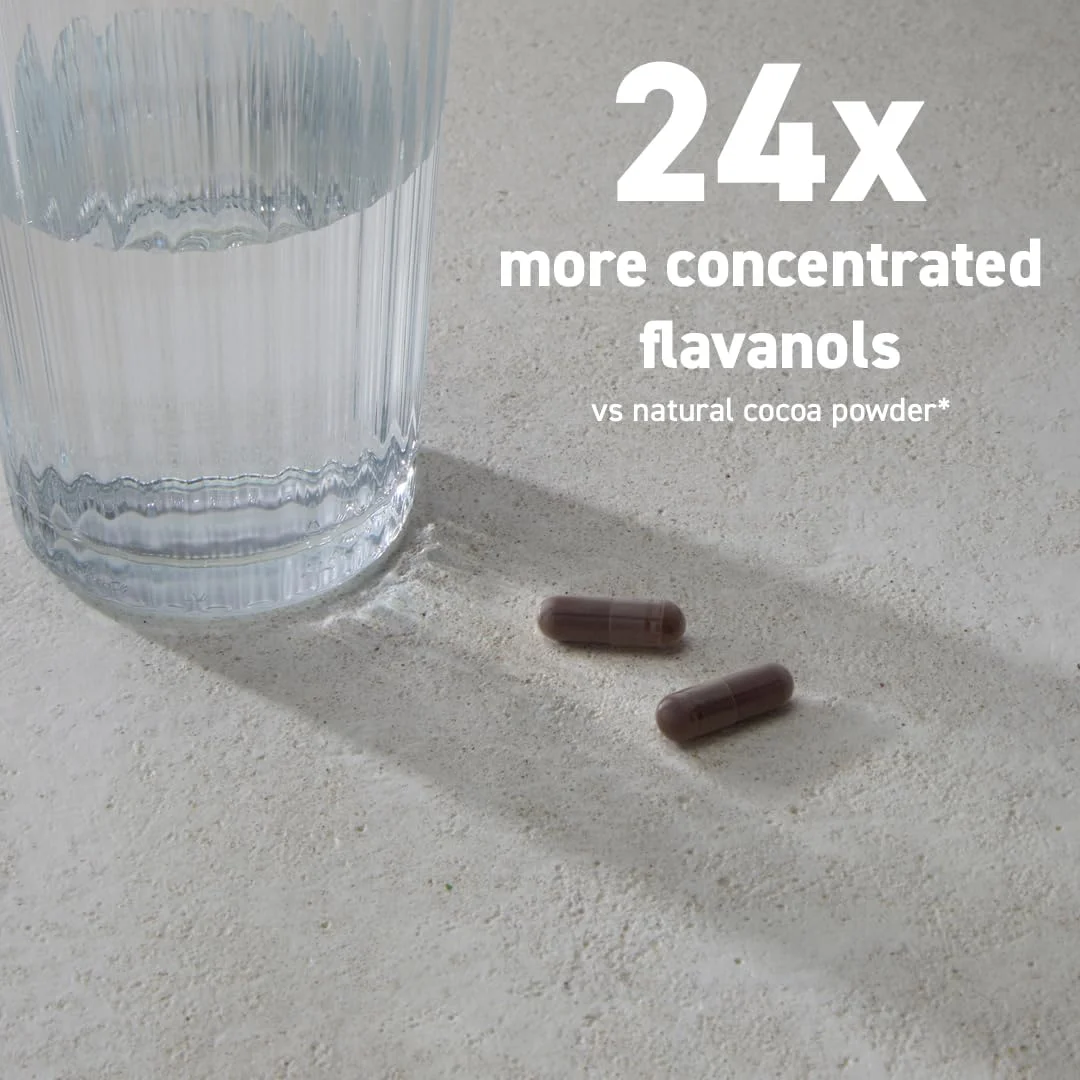 مکمل سلامت قلب CocoaVia، 30 روزه، 500 میلی گرم فلاونول های کاکائو، حمایت از سلامت قلب، افزایش اکسید نیتریک، گردش خون، انرژی، وگان، شکلات تلخ، 60 کپسول مکمل سلامت قلب CocoaVia، 30 روزه، 500 میلی گرم فلاونول های کاکائو، حمایت از سلامت قلب، افزایش اکسید نیتریک، گردش خون، انرژی، وگان، شکلات تلخ، 60 کپسول