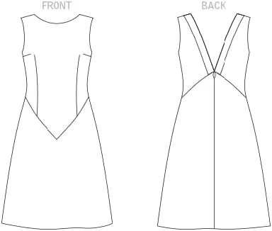 الگوهای Vogue، لباس زنانه کلر شفر، چند رنگ، 2 تکه