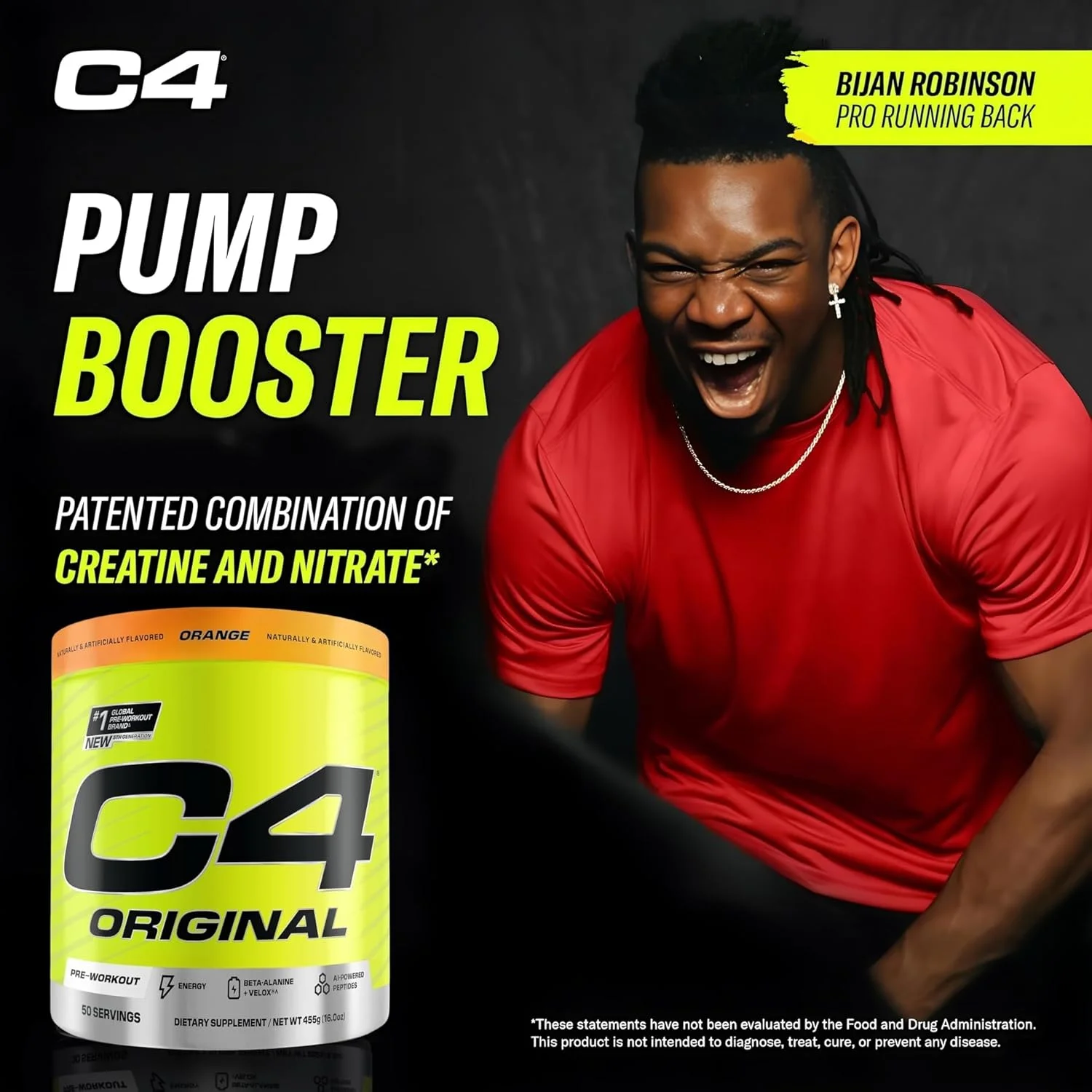 پودر مکمل قبل از تمرین C4 Original Cellucor برای مردان و زنان، انرژی، استقامت و تمرکز، حاوی کراتین، بتا آلانین، سیترولین، کافئین و تقویت کننده نیتریک اکسید، طعم پرتقال، 50 سروینگ پودر مکمل قبل از تمرین C4 Original Cellucor برای مردان و زنان، انرژی، استقامت و تمرکز، حاوی کراتین، بتا آلانین، سیترولین، کافئین و تقویت کننده نیتریک اکسید، طعم پرتقال، 50 سروینگ