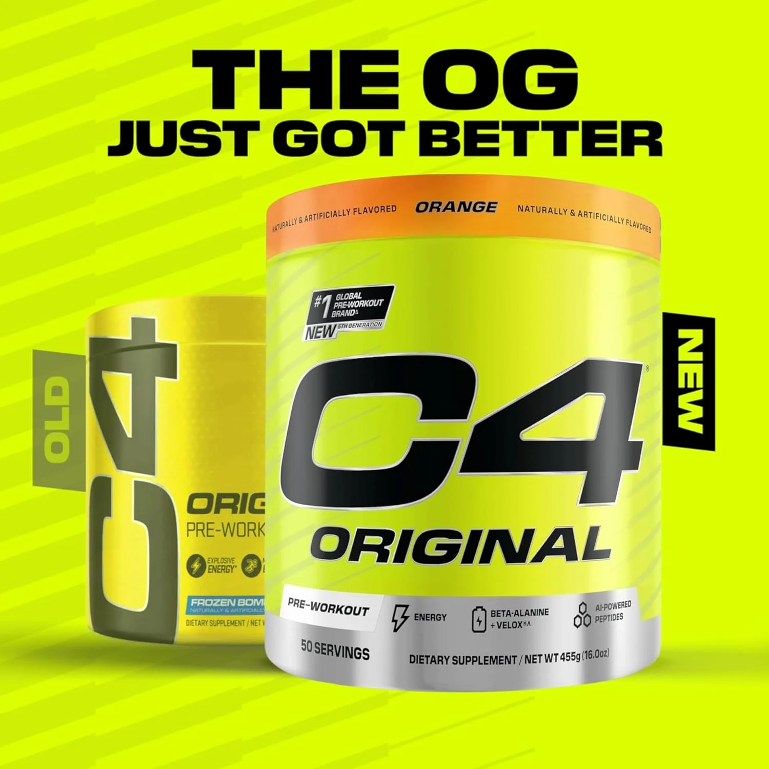 پودر مکمل قبل از تمرین C4 Original Cellucor برای مردان و زنان، افزایش انرژی، استقامت و تمرکز، حاوی کراتین، بتا آلانین، سیترولین، کافئین و تقویت کننده نیتریک اکسید، طعم پرتقال، 50 سروینگ پودر مکمل قبل از تمرین C4 Original Cellucor برای مردان و زنان، افزایش انرژی، استقامت و تمرکز، حاوی کراتین، بتا آلانین، سیترولین، کافئین و تقویت کننده نیتریک اکسید، طعم پرتقال، 50 سروینگ