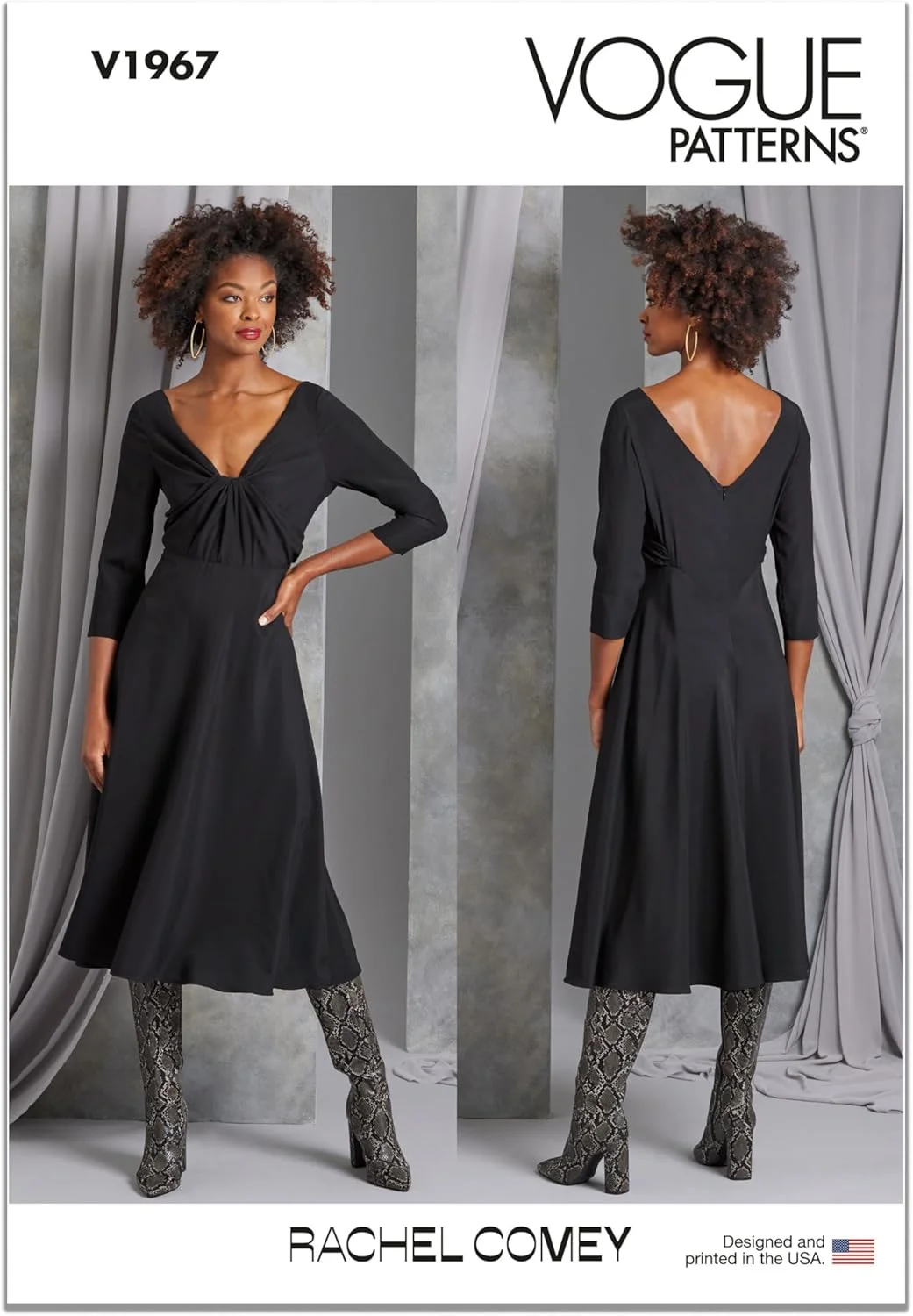 الگوهای Vogue - کیت خیاطی لباس مجلسی زنانه مدل Fit and Flare اثر ریچل کومی، کد طراحی V1967، سایزهای 16-18-20-22-24