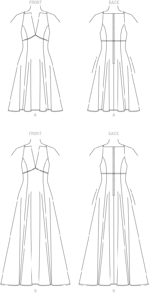 الگوهای خیاطی ووگ، لباس زنانه چند رنگ، 2 تکه الگوهای خیاطی ووگ، لباس زنانه چند رنگ، 2 تکه