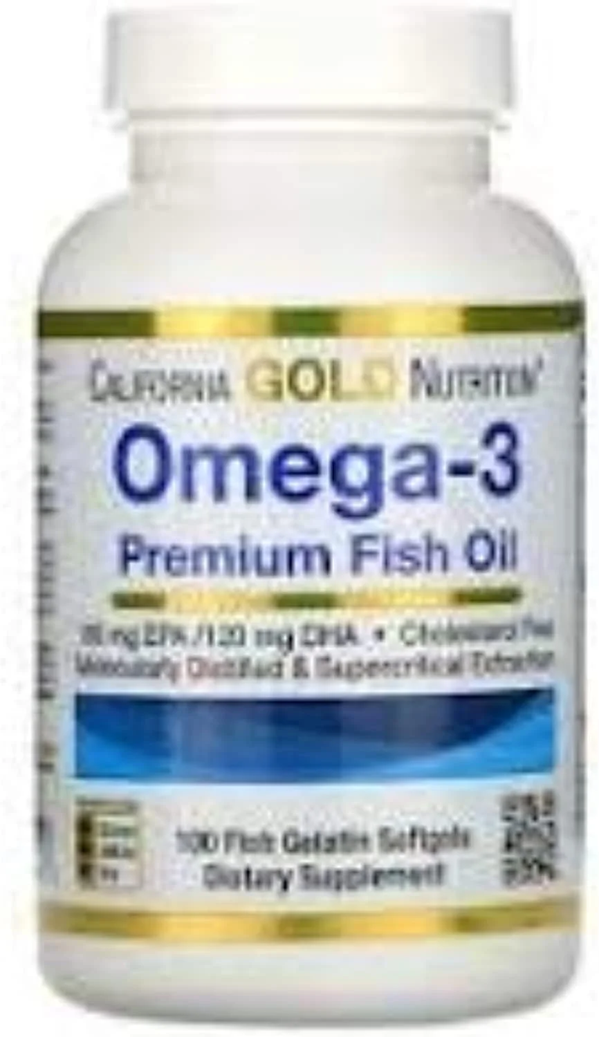 کالیفرنیا گلد Nutrition امگا 3، روغن ماهی ممتاز، 100 سافت ژل ژلاتین ماهی