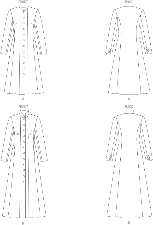 کیت خیاطی پالتو زنانه Vogue Patterns، کد طراحی V1926، سایزهای 18-20-22-24-26