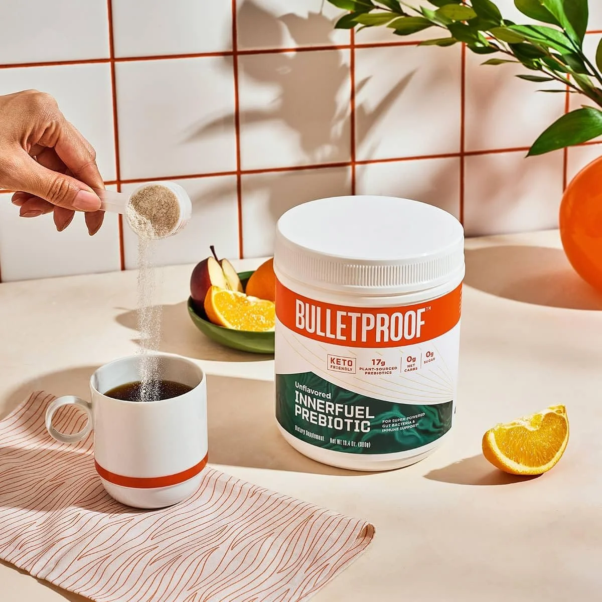 پودر پری بیوتیک گیاهی Bulletproof Inner Fuel برای تغذیه باکتری های مفید روده، سلامت دستگاه گوارش و تقویت سیستم ایمنی پودر پری بیوتیک گیاهی Bulletproof Inner Fuel برای تغذیه باکتری های مفید روده، سلامت دستگاه گوارش و تقویت سیستم ایمنی
