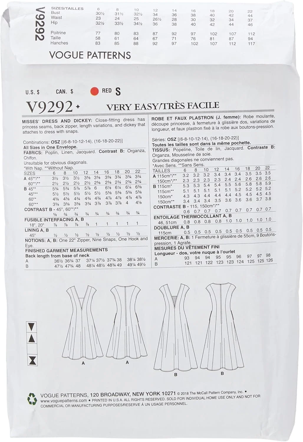 الگوهای Vogue 9292 OS، ژاکت و یقه زنانه، سایزهای 6-22، دستمال کاغذی، چند رنگ، 15 x 0.5 x 22 سانتی متر الگوهای Vogue 9292 OS، ژاکت و یقه زنانه، سایزهای 6-22، دستمال کاغذی، چند رنگ، 15 x 0.5 x 22 سانتی متر