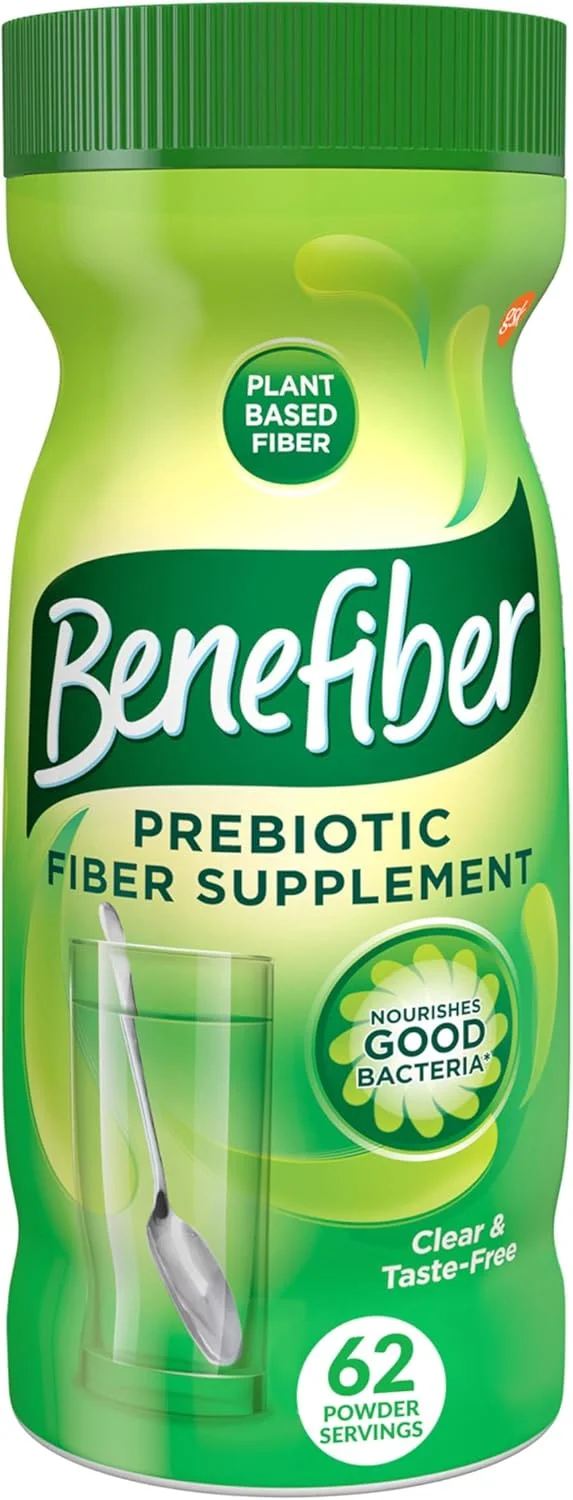 پودر مکمل فیبر پری بیوتیک روزانه Benefiber برای سلامت دستگاه گوارش، پودر فیبر روزانه، بدون طعم - 62 سروینگ (246 گرم)