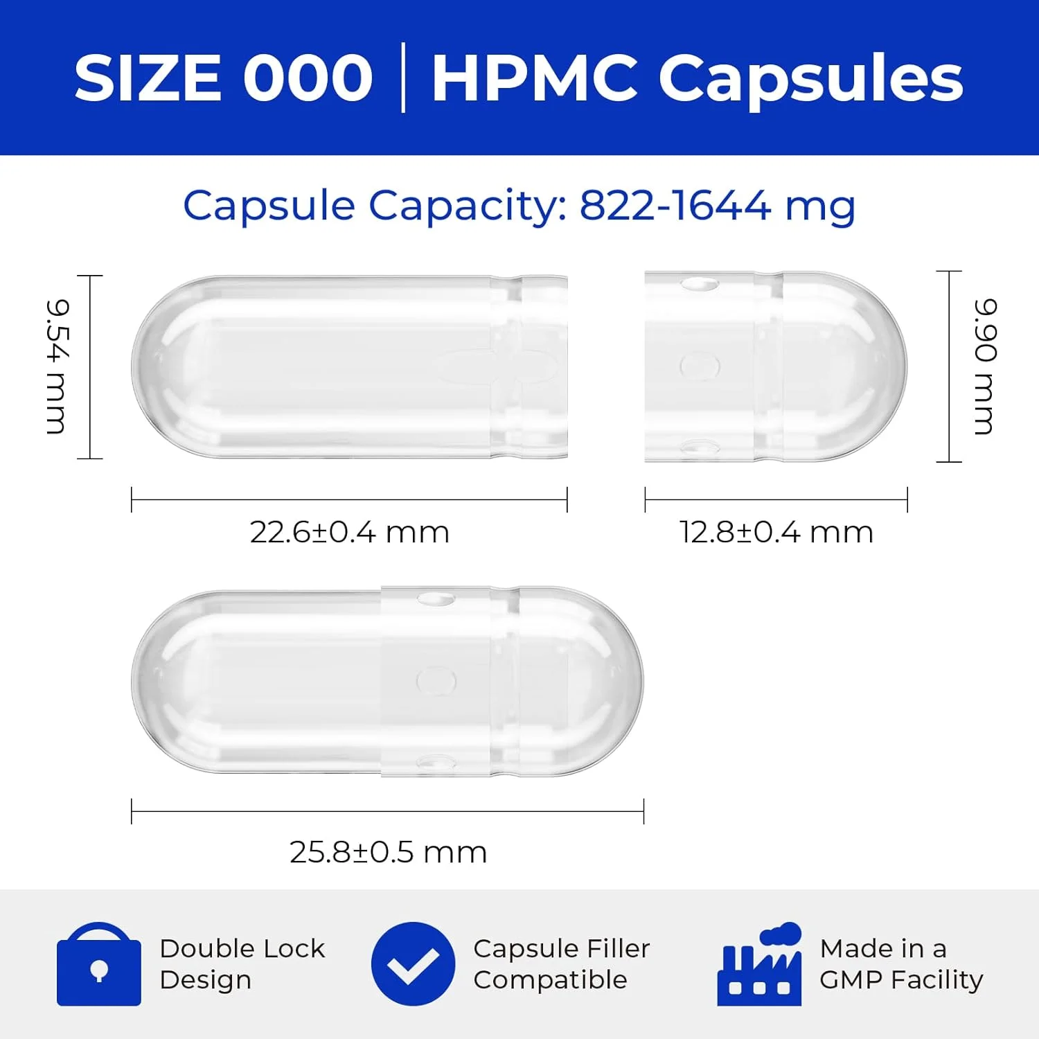 کپسول های خالی گیاهی آتلمیسم سایز 000 - بسته 1000 عددی - بدون ژلاتین، ایده آل برای مکمل های غذایی و پودرها - پر کردن آسان و حل شدن سریع