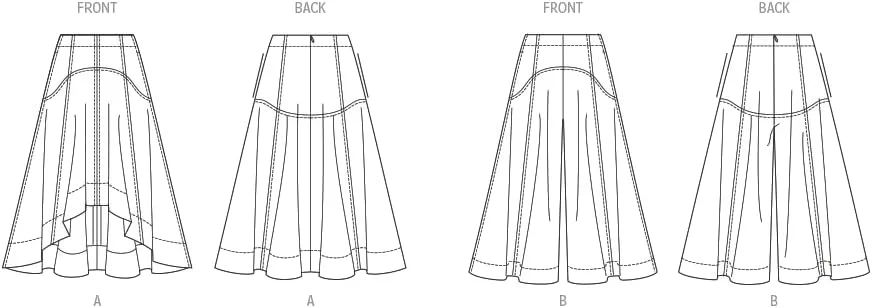 الگوهای خیاطی Vogue برای دامن شلواری و دامن زنانه، سایزهای 8-10-12-14-16، چند رنگ