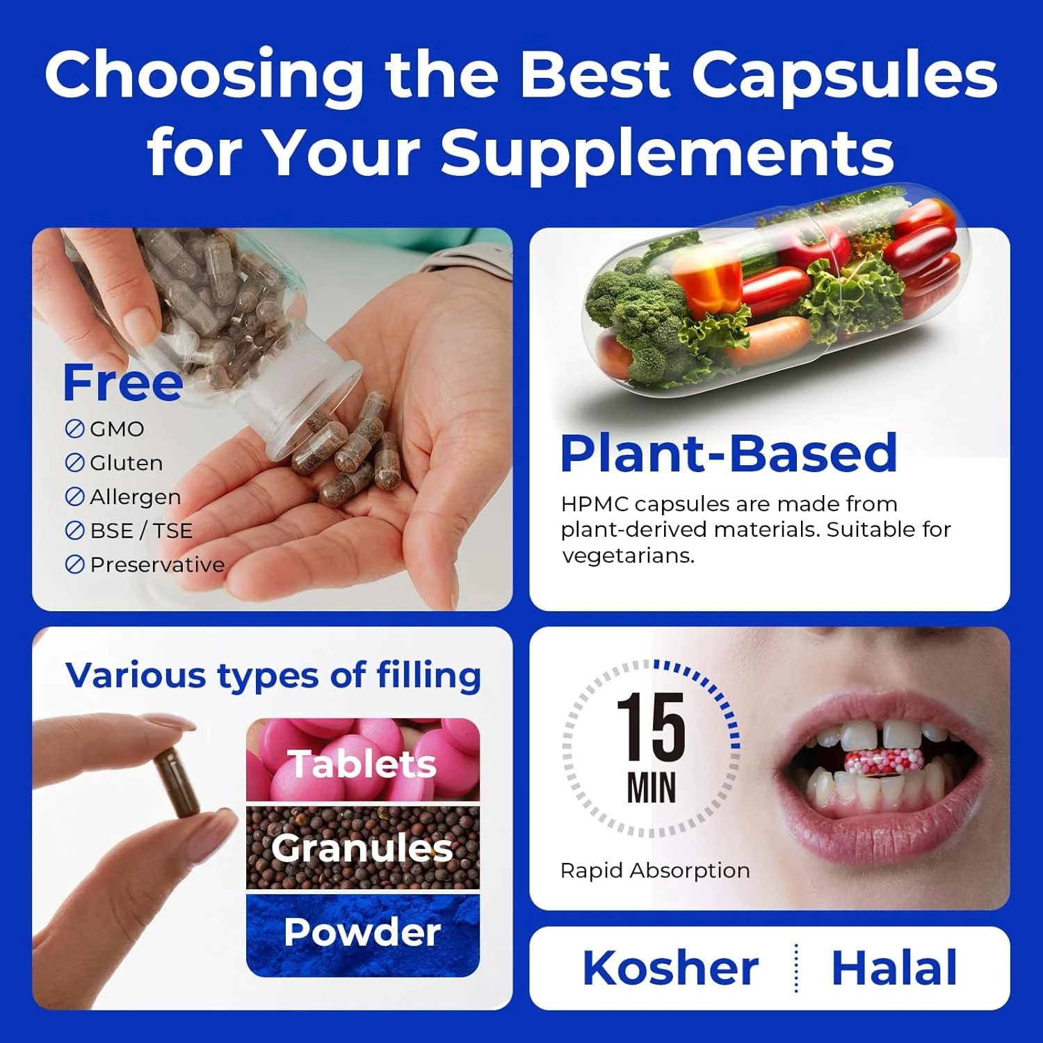 کپسول های خالی گیاهی آتلمیسم سایز 000 - بسته 1000 عددی - بدون ژلاتین، ایده آل برای مکمل های غذایی و پودرها - پر کردن آسان و حل شدن سریع