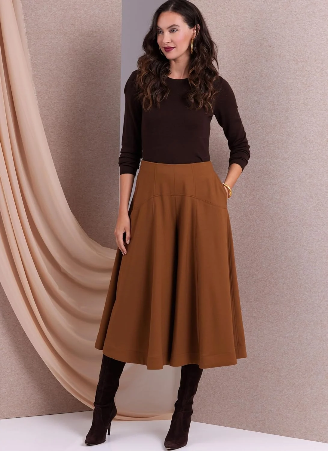 الگوهای خیاطی Vogue برای دامن شلواری و دامن زنانه، سایزهای 8-10-12-14-16، چند رنگ