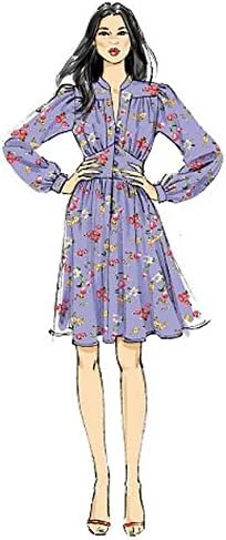 الگوهای Vogue 9076 A5، لباس زنانه، سایزهای 6-8-10-12-14