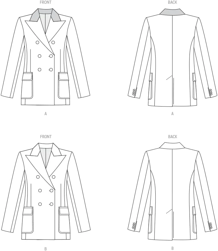 الگوهای Vogue - کیت دوخت ژاکت دکمه دوبل زنانه، کد طراحی V1927، سایزهای 18-20-22-24-26 الگوهای Vogue - کیت دوخت ژاکت دکمه دوبل زنانه، کد طراحی V1927، سایزهای 18-20-22-24-26