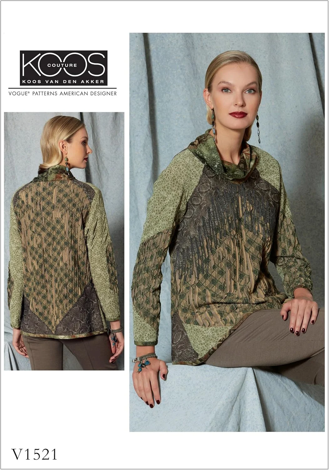 الگوی خیاطی تاپ یقه شل و ریشه دار جلو زنانه Vogue Patterns، سایز 6-8-10-12-14، نارنجی