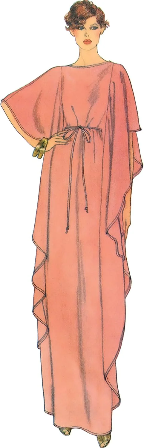 الگوهای Vogue، خیاطی لباس کافتان زنانه چند رنگ 2 تکه