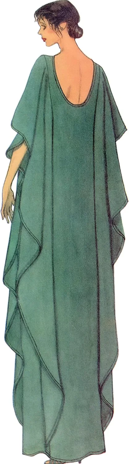 الگوهای Vogue، خیاطی لباس کافتان زنانه چند رنگ 2 تکه