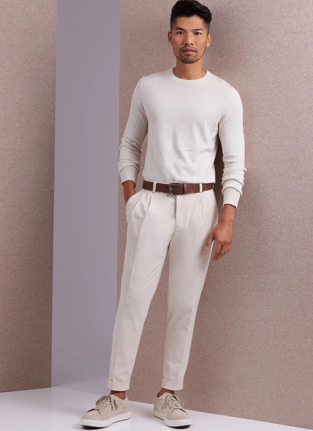 الگوهای خیاطی مردانه Vogue، شلوار اسلیم فیت دم پا باریک، سایزهای 44-46-48-50-52، چند رنگ