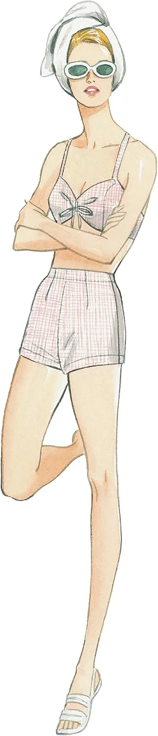 الگوهای Vogue، سوتین و شورت غیر رسمی، سایز 14-16-18-20-22، نارنجی