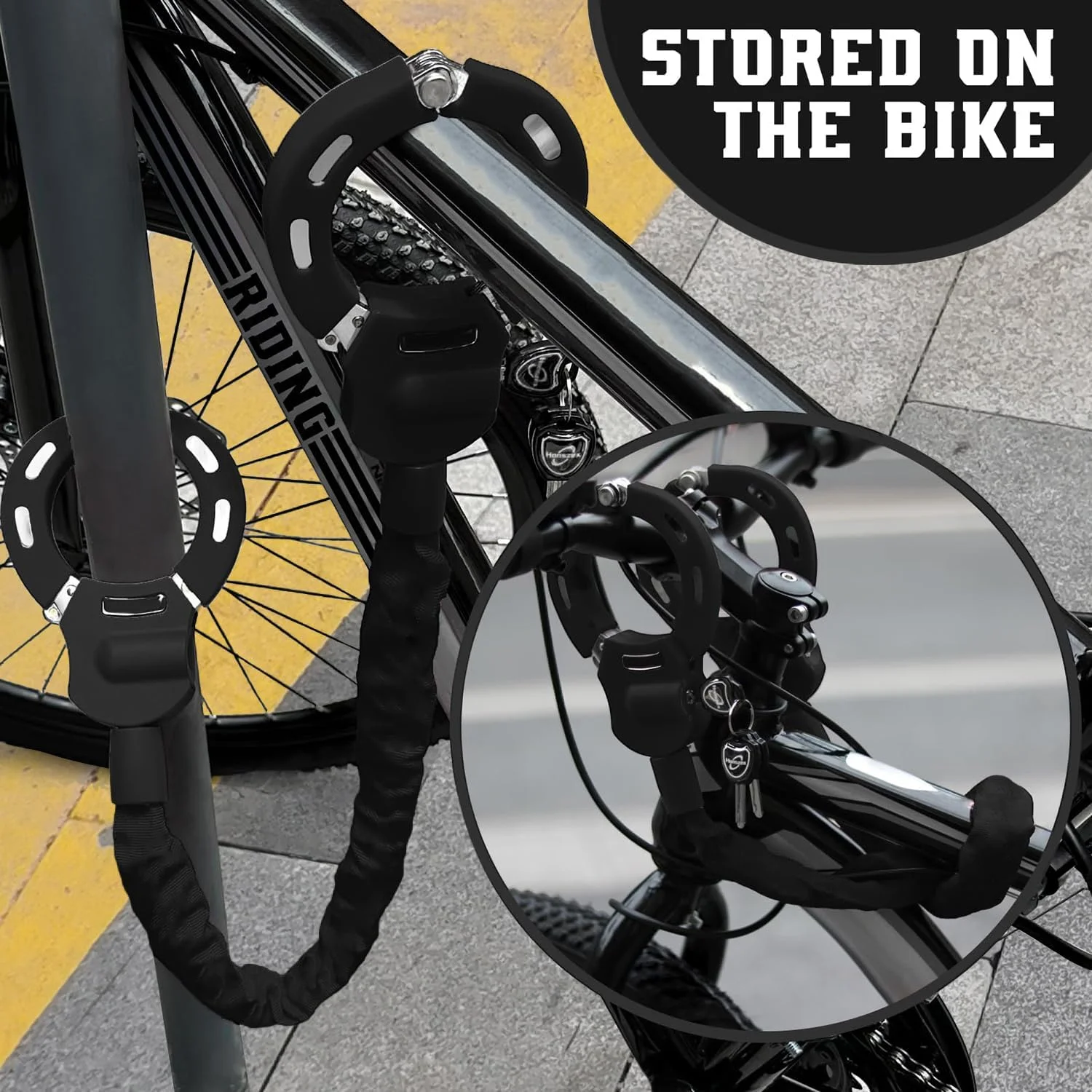 قفل اسکوتر، قفل دوچرخه با امنیت بالا و کلید، زنجیر قفل دوچرخه سنگین، لوازم جانبی برای اسکوتر برقی