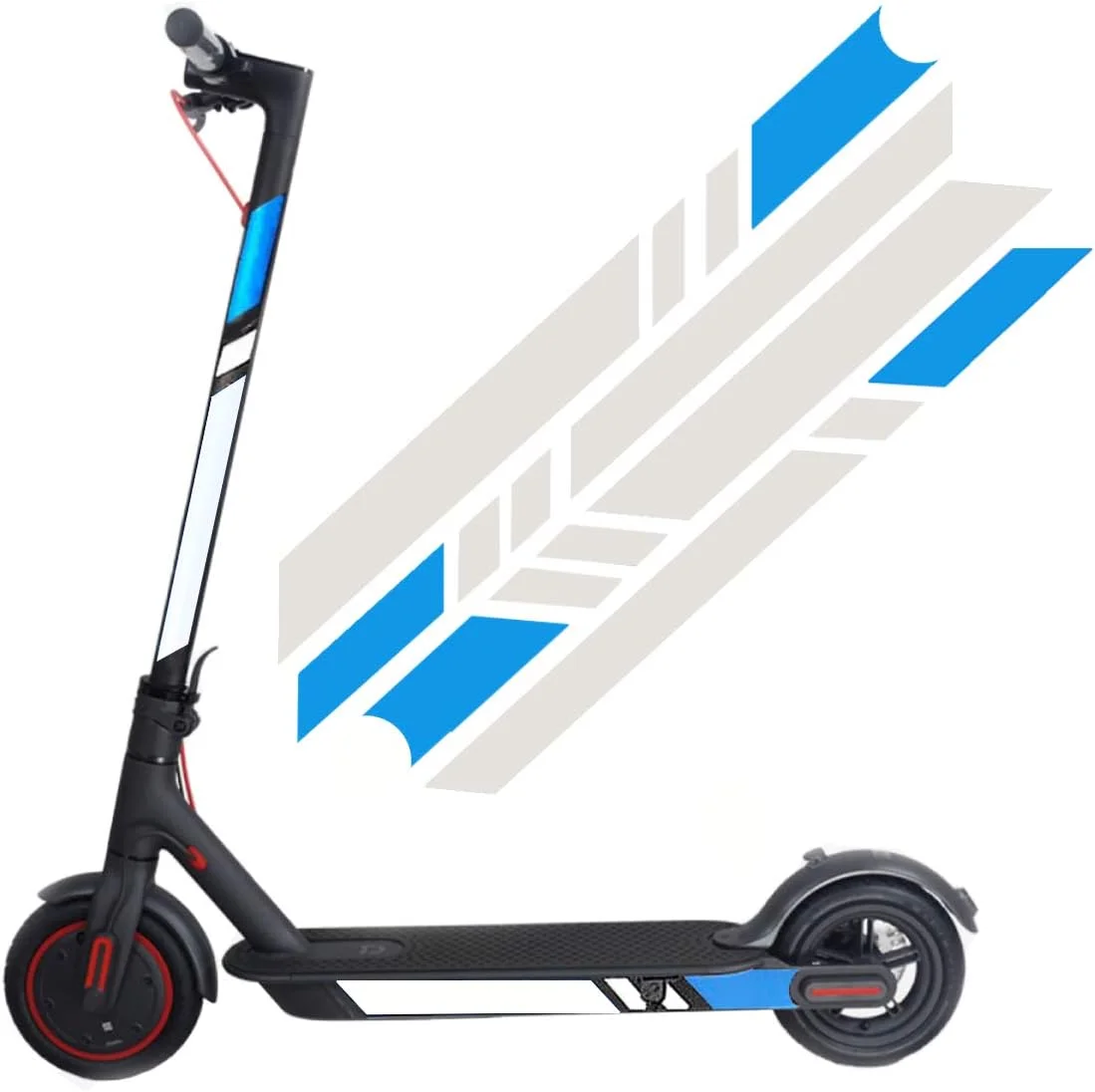 برچسب های بازتابنده YS Sport برای اسکوتر برقی XIAOMI M365 Ninebot ES1 ES2 ES3 ES4، برچسب فیلم بازتابنده شب ضد آب، لوازم جانبی اسکوتر پدال (آبی-نقره ای-نقره ای)