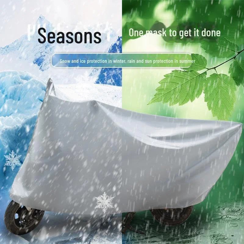 روکش موتور سیکلت چهار فصل DuMesho، محافظت ضد آب برای موتور سیکلت ها، اسکوترهای برقی، طراحی ضخیم ضد گرد و غبار، خاکستری روکش موتور سیکلت چهار فصل DuMesho، محافظت ضد آب برای موتور سیکلت ها، اسکوترهای برقی، طراحی ضخیم ضد گرد و غبار، خاکستری