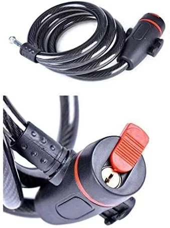 قفل دوچرخه ضد سرقت جهانی، کابل فولادی ضد زنگ برای قفل ایمنی دوچرخه، موتور سیکلت، دوچرخه کوهستانی با 2 کلید