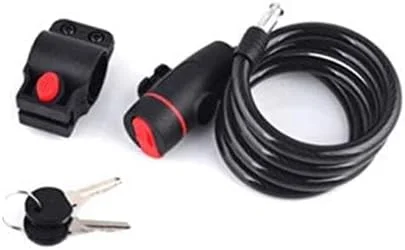 قفل دوچرخه ضد سرقت جهانی، کابل فولادی ضد زنگ برای قفل ایمنی دوچرخه، موتور سیکلت، دوچرخه کوهستانی با 2 کلید