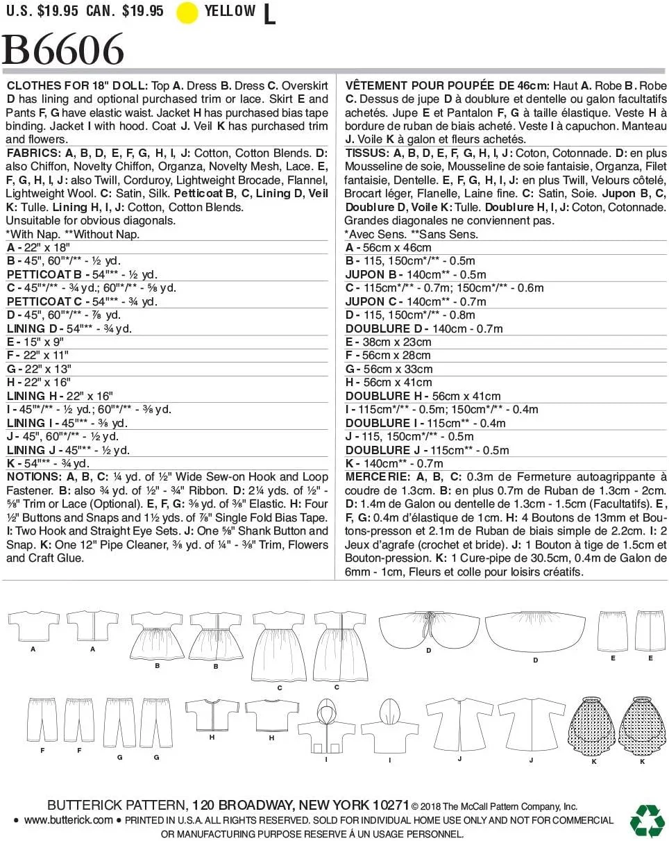 الگوهای خیاطی باتریک فشن رترو برای لباس عروسک 18 اینچی شامل: پیراهن، دامن رویی، دامن، شلوار، ژاکت و کت الگوهای خیاطی باتریک فشن رترو برای لباس عروسک 18 اینچی شامل: پیراهن، دامن رویی، دامن، شلوار، ژاکت و کت