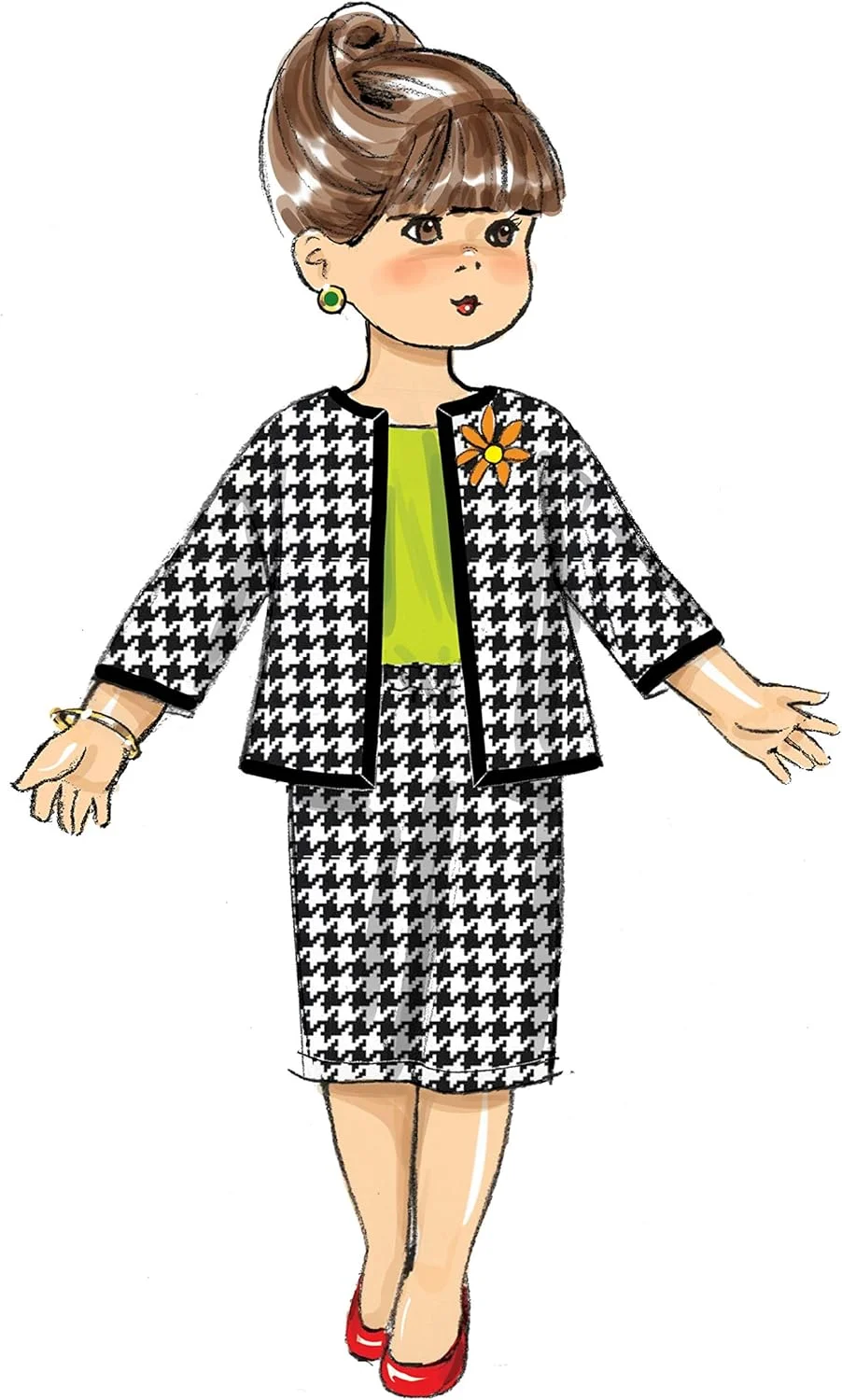 الگوهای خیاطی باتریک فشن رترو برای لباس عروسک 18 اینچی شامل: پیراهن، دامن رویی، دامن، شلوار، ژاکت و کت الگوهای خیاطی باتریک فشن رترو برای لباس عروسک 18 اینچی شامل: پیراهن، دامن رویی، دامن، شلوار، ژاکت و کت