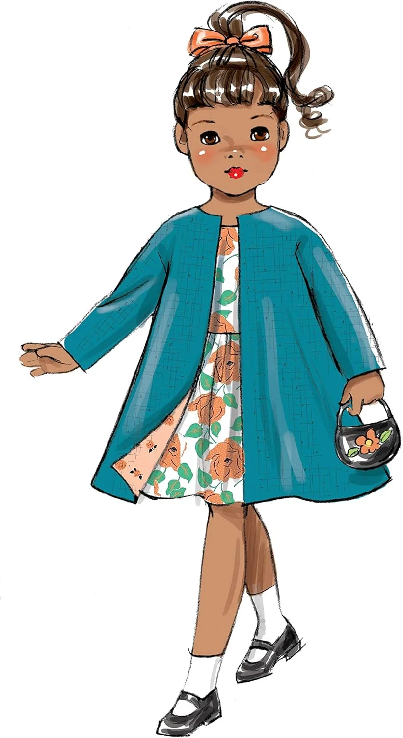 الگوهای خیاطی باتریک فشن رترو برای لباس عروسک 18 اینچی شامل: پیراهن، دامن رویی، دامن، شلوار، ژاکت و کت الگوهای خیاطی باتریک فشن رترو برای لباس عروسک 18 اینچی شامل: پیراهن، دامن رویی، دامن، شلوار، ژاکت و کت