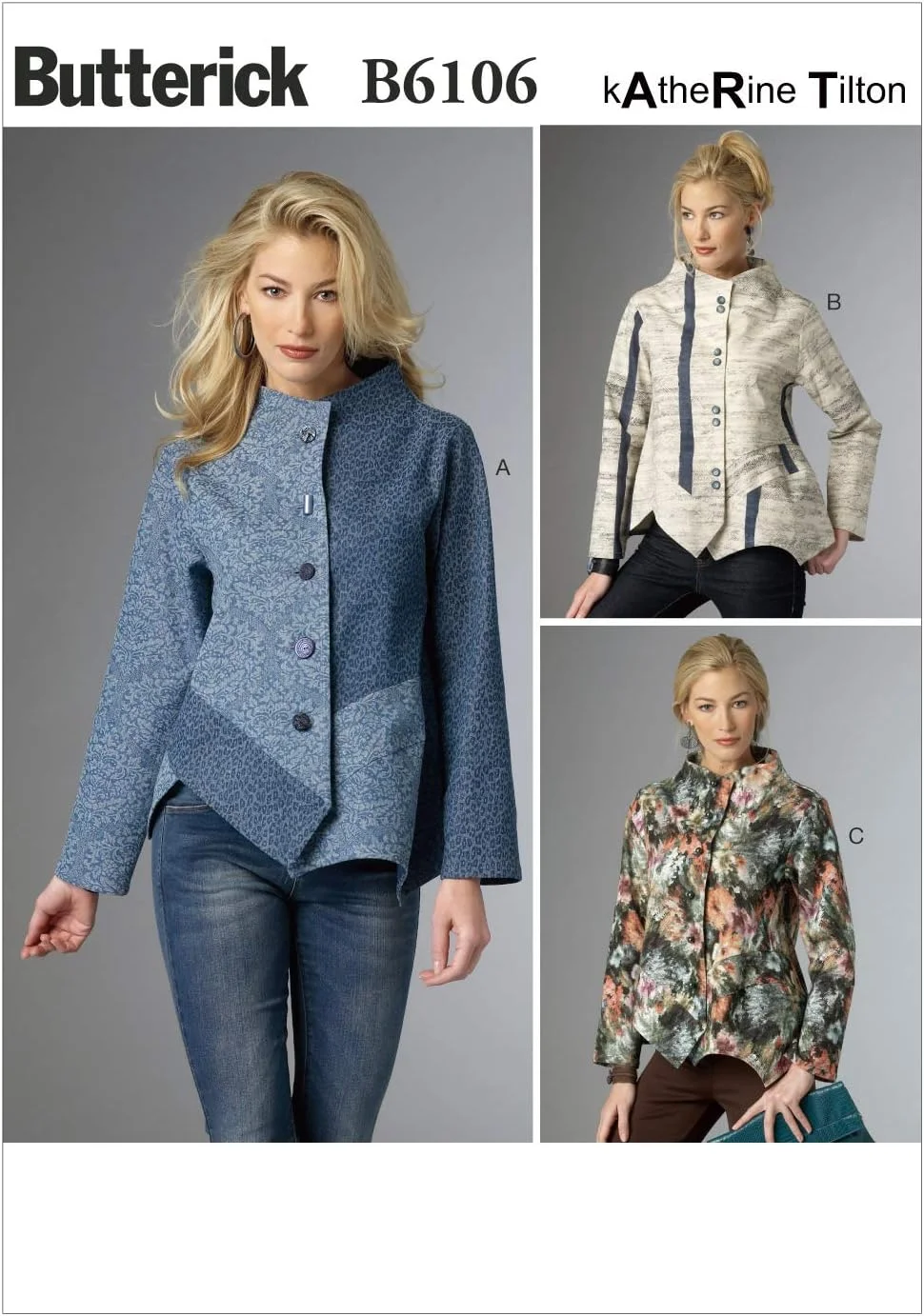 الگوهای خیاطی باتریک 6106 سایزهای Y خیلی کوچک 4-6/ کوچک 8-10/ متوسط 12-14 ژاکت زنانه